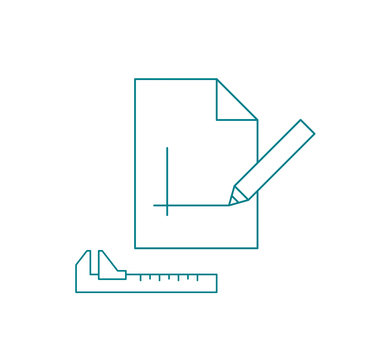 korrektes-maß-durch-kompetentes-ausmessen icon-blatt-bleistift-lineal